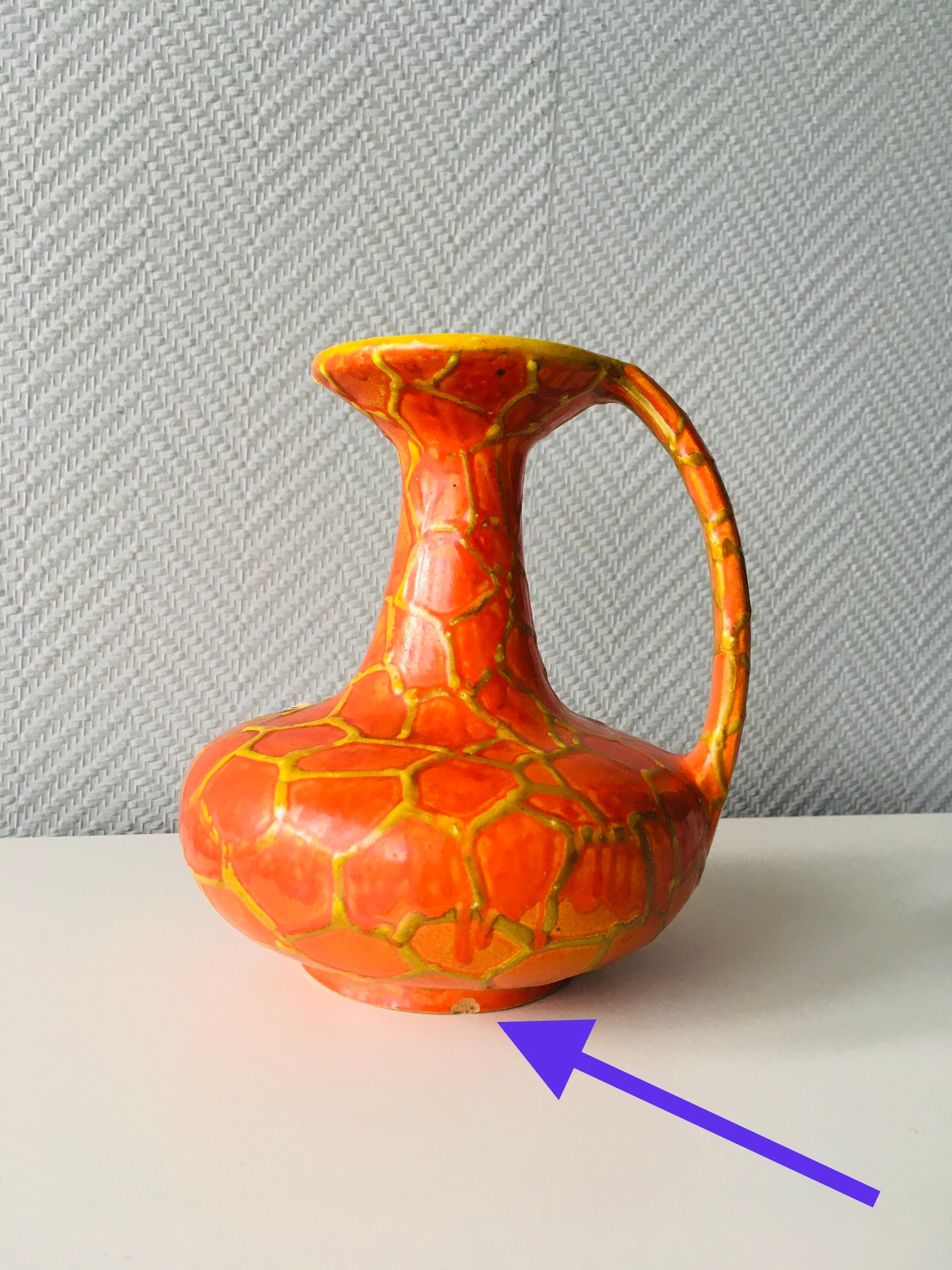 Vintage Midcentury Hungarian Ceramic Fat Lava Vase, Ceramic