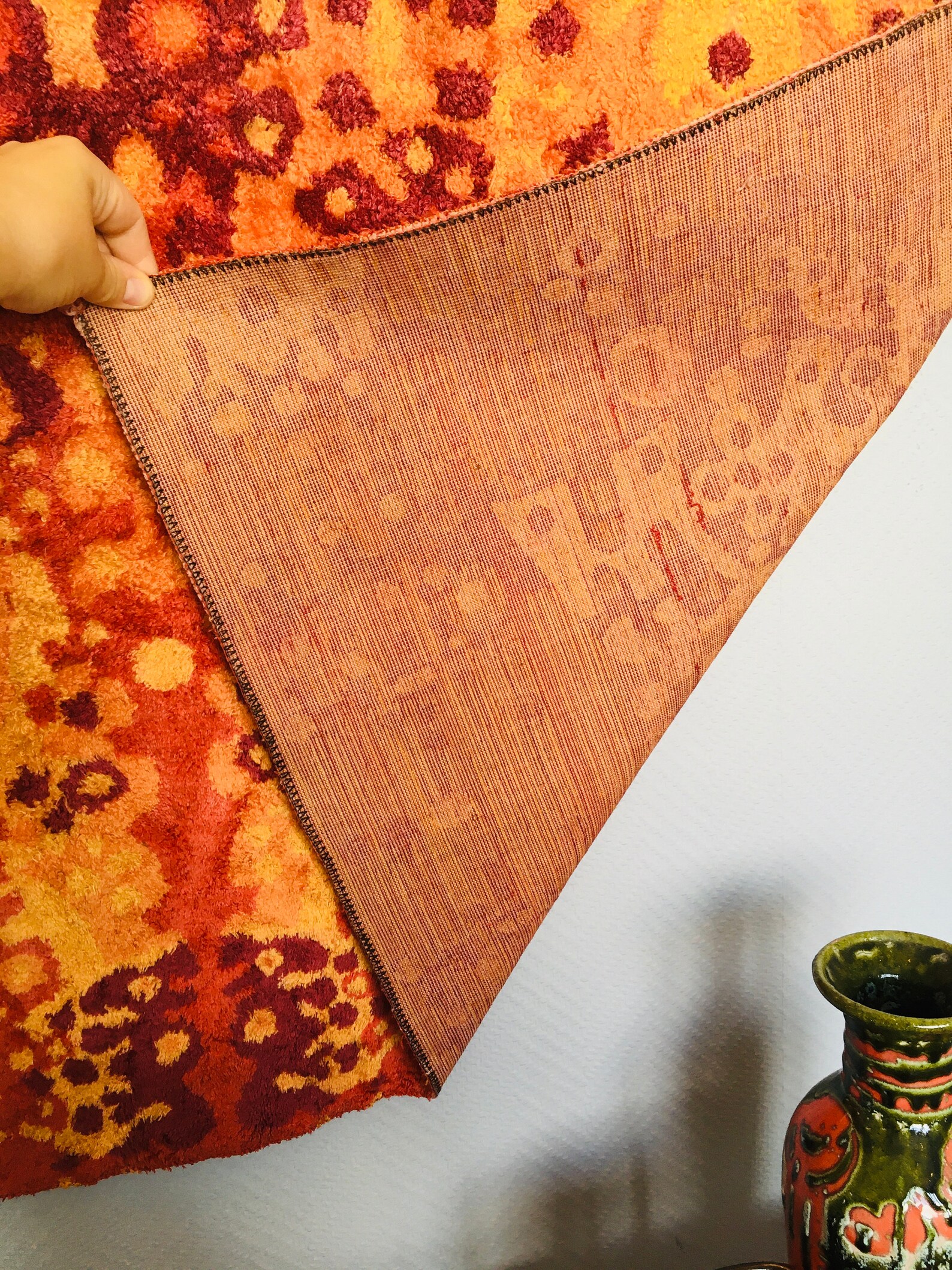 Vintage Velvet Wall Tapestry Midcentury Modernist Retro Home Etsy