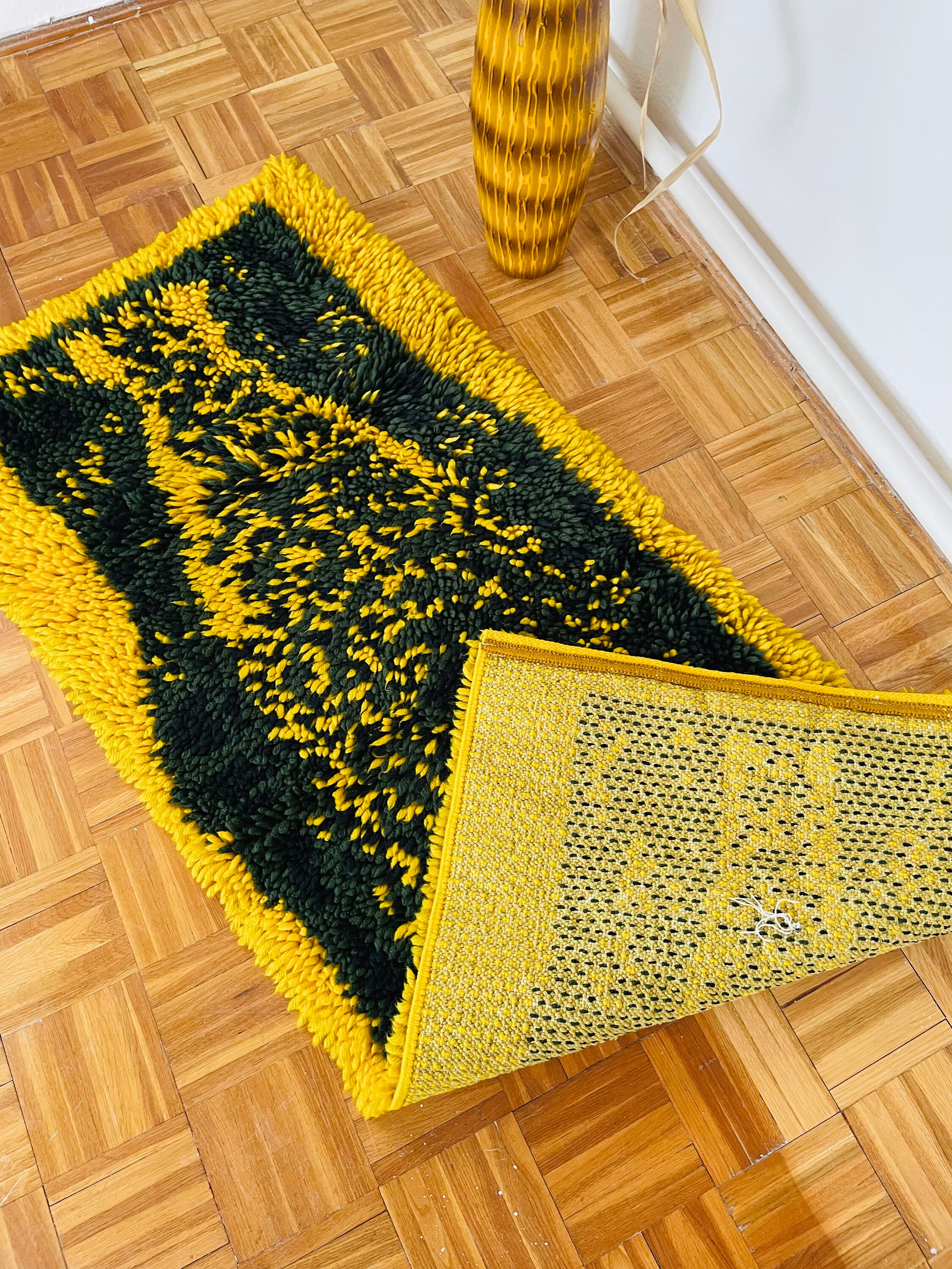 Mid Century Modern Rya Rug, Midcentury Abstract Wall Hanging, Wall ...