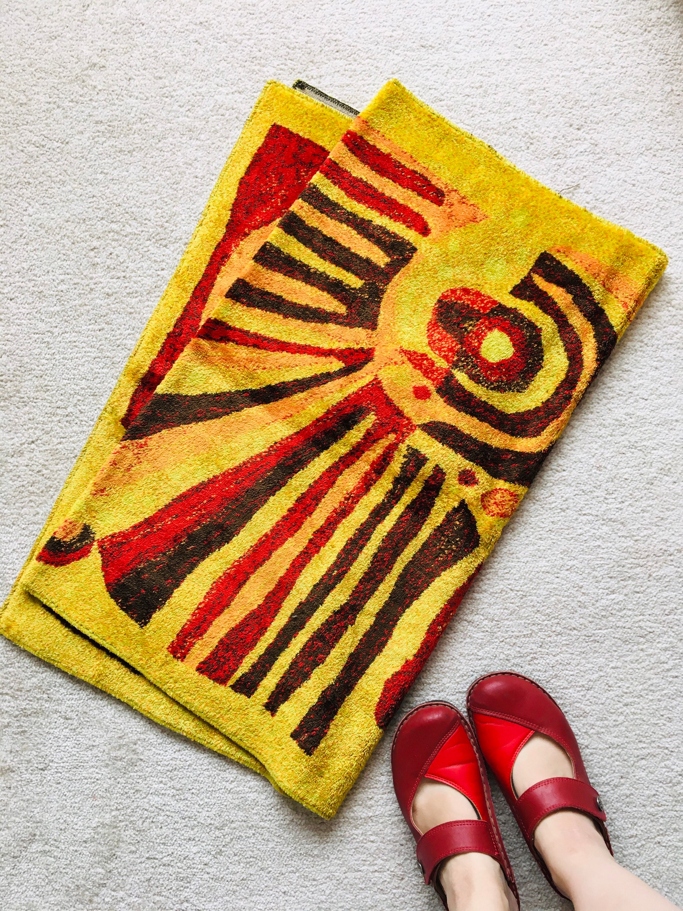 Vintage Velvet Wall Tapestry Midcentury Modernist Retro Home Etsy