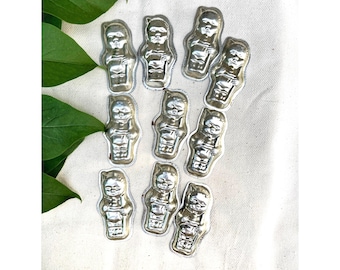 Vintage Cookie/Chocolate Molds Set, 1970s Retro Metal Baking Tins, Antique Metal, Set of 10 Forms Moulds for Bisquits Cookies,