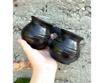 ハンガリーの黒い花瓶 60年代 | フォークアート | 黒い陶器