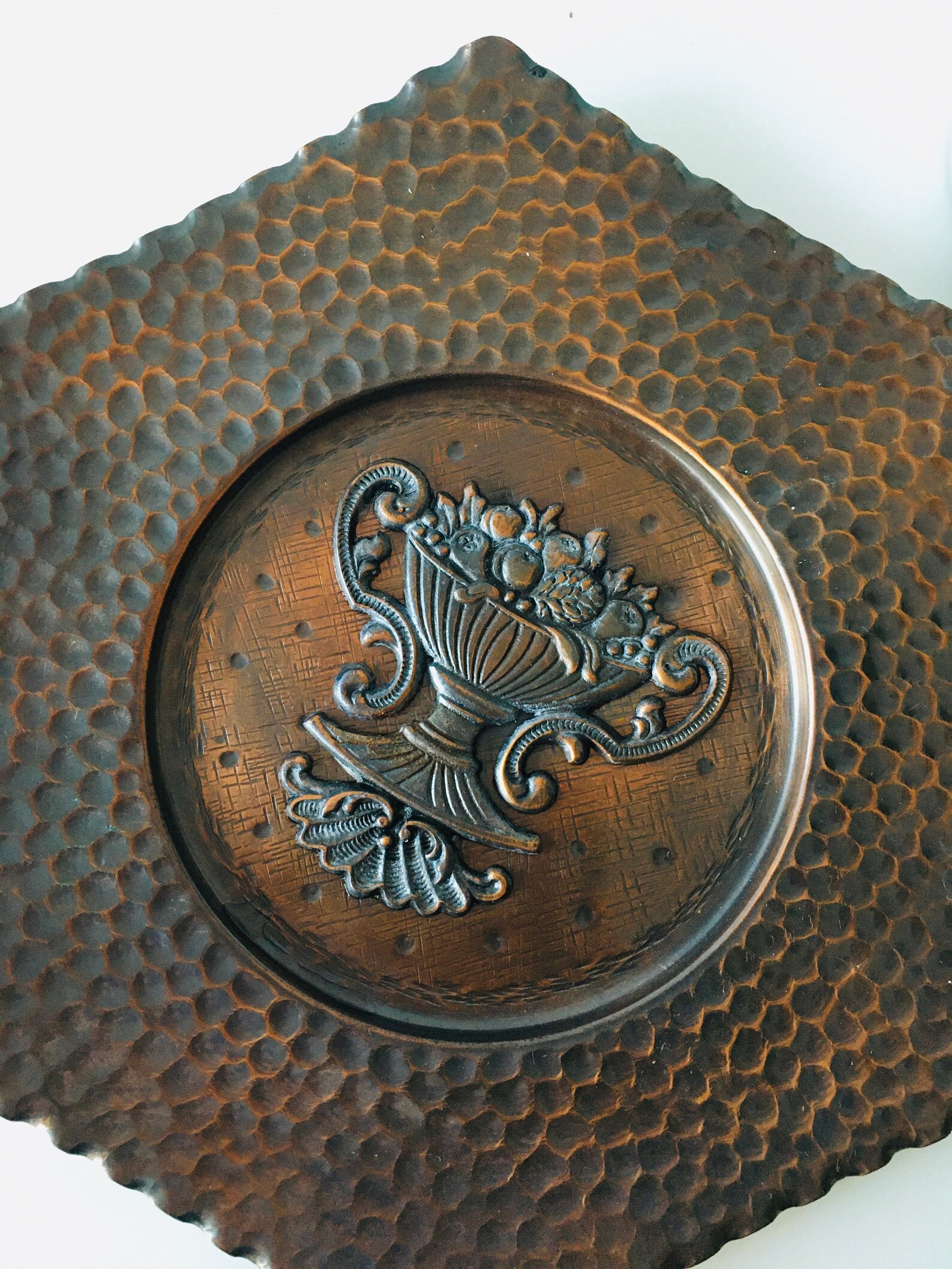 Vintage Embossed Copper Wall Plate Vintage Copper Relief Etsy