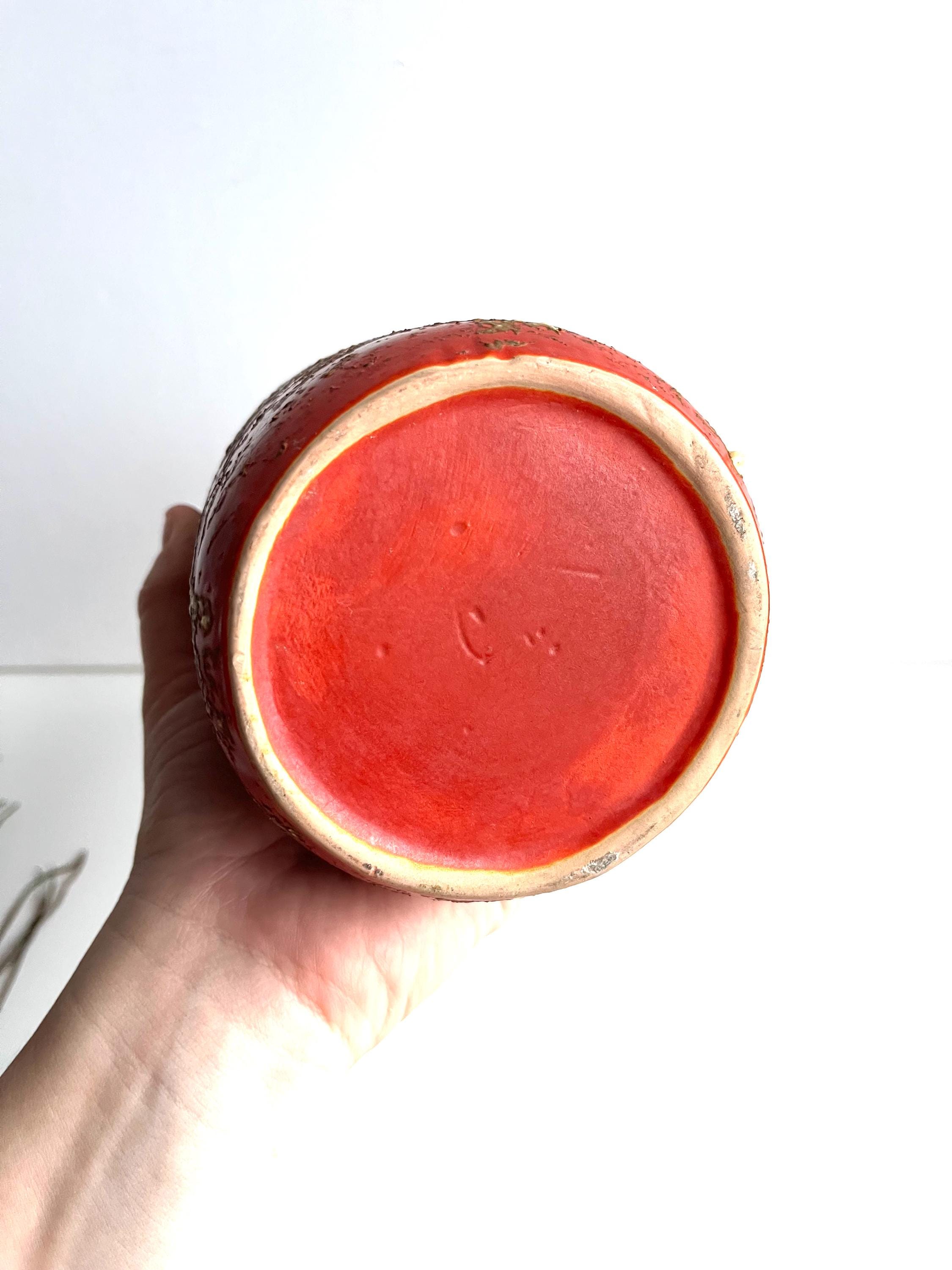 Vintage Mid-century Modern Hungarian Tófej Ceramic Fat Lava Vase