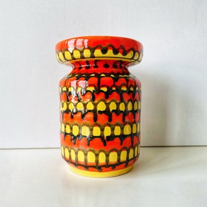 Mid Century Modern Minimalist Handmade Classic Vase, Vase For Flower Bouquet, Red Black Glazed Vase, Artistic Hungarian Ceramic, Belly Vase