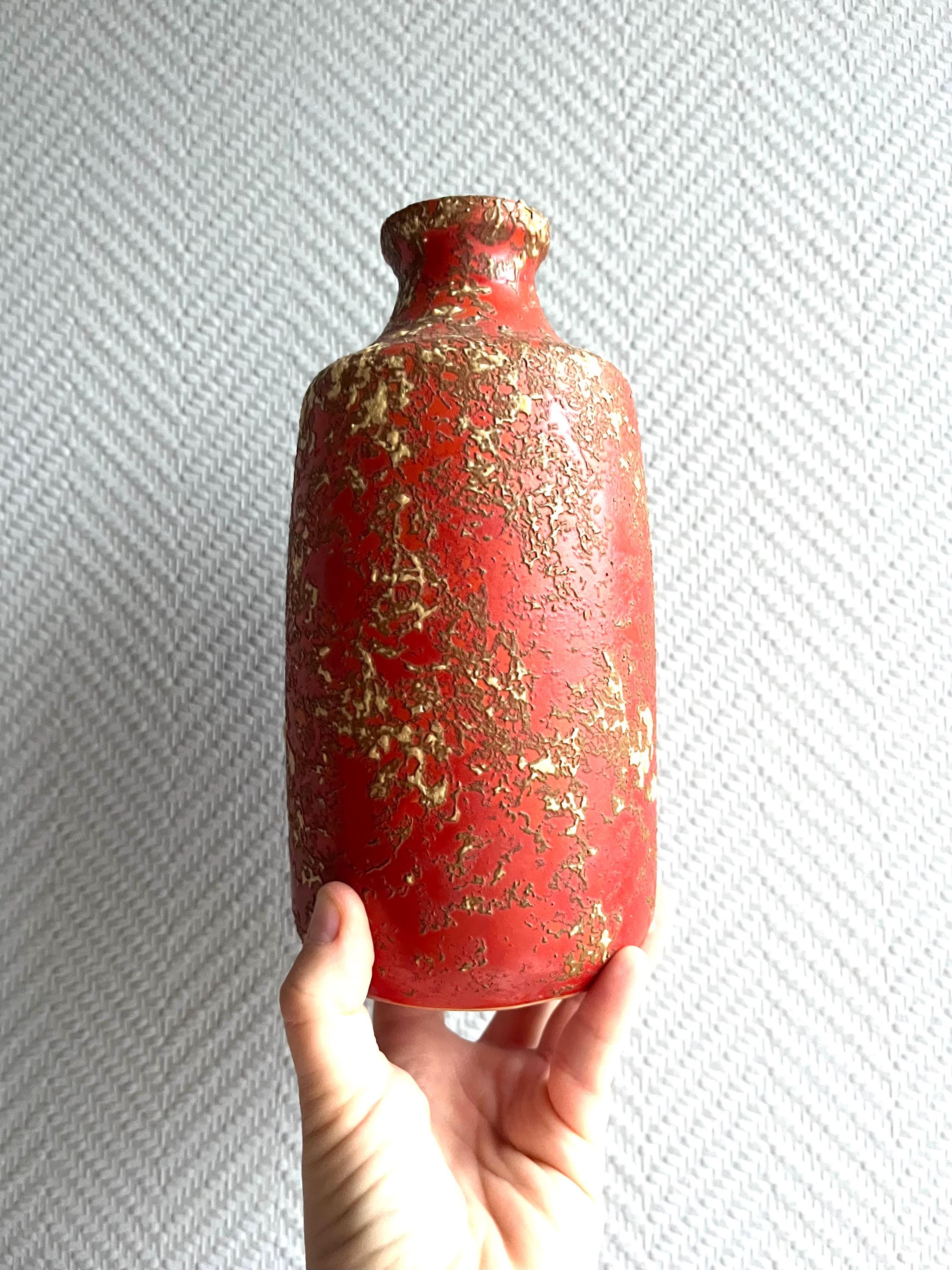 Vintage Mid-century Modern Hungarian Tófej Ceramic Fat Lava Vase