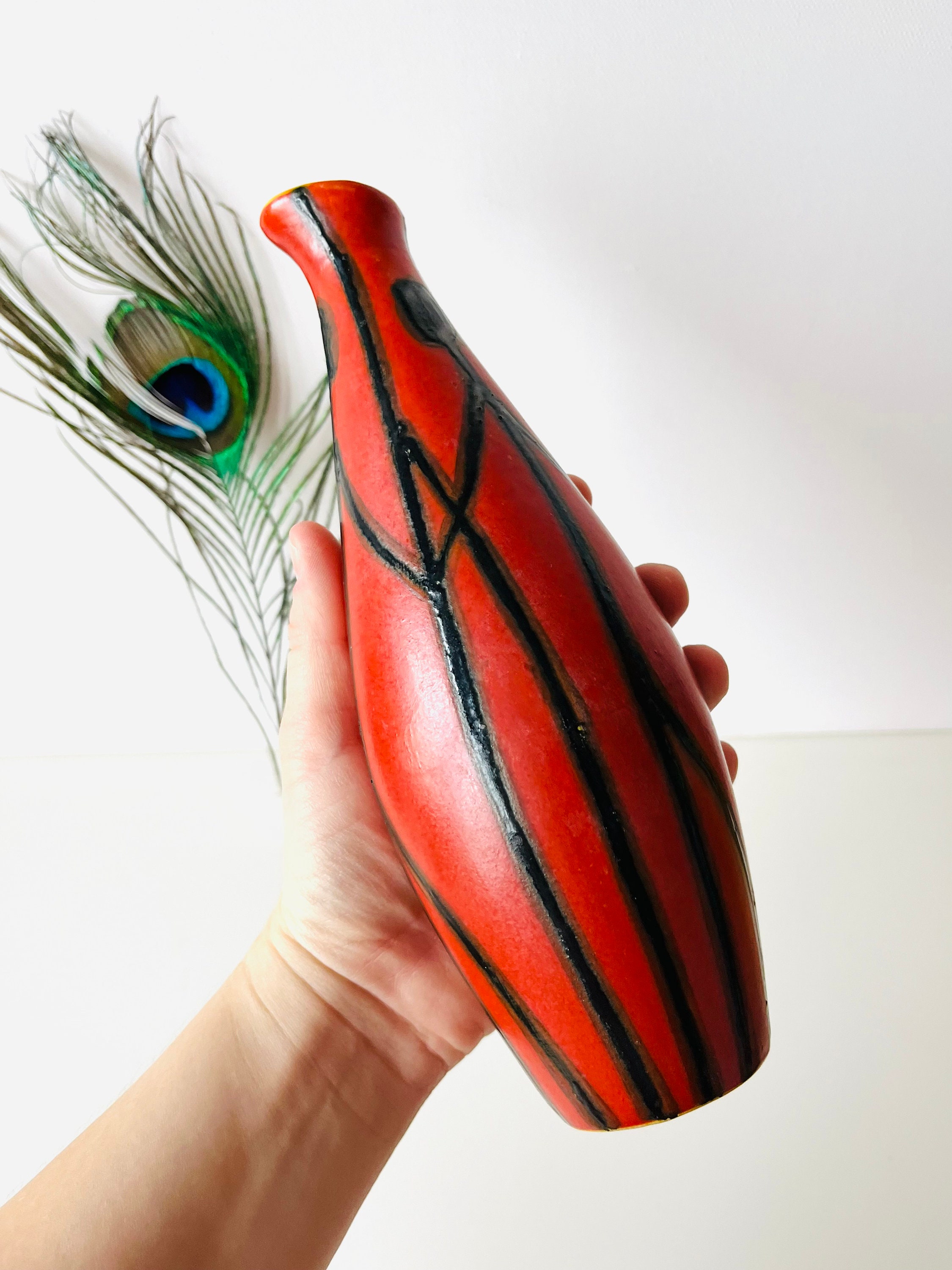 Midcentury Tófej Vintage Retro Hungarian Keramik Fat Lava Vase