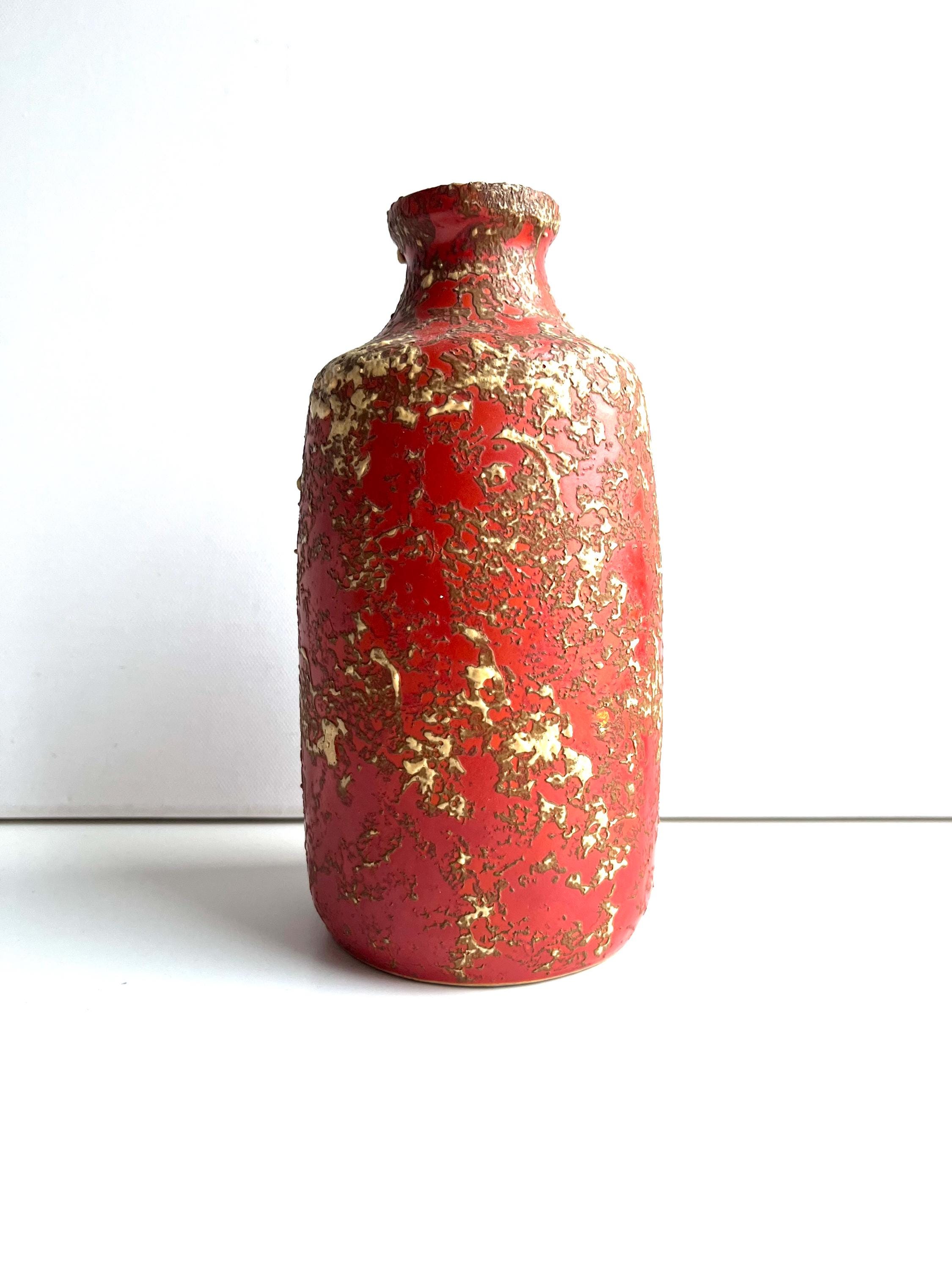 Vintage Mid-century Modern Hungarian Tófej Ceramic Fat Lava Vase