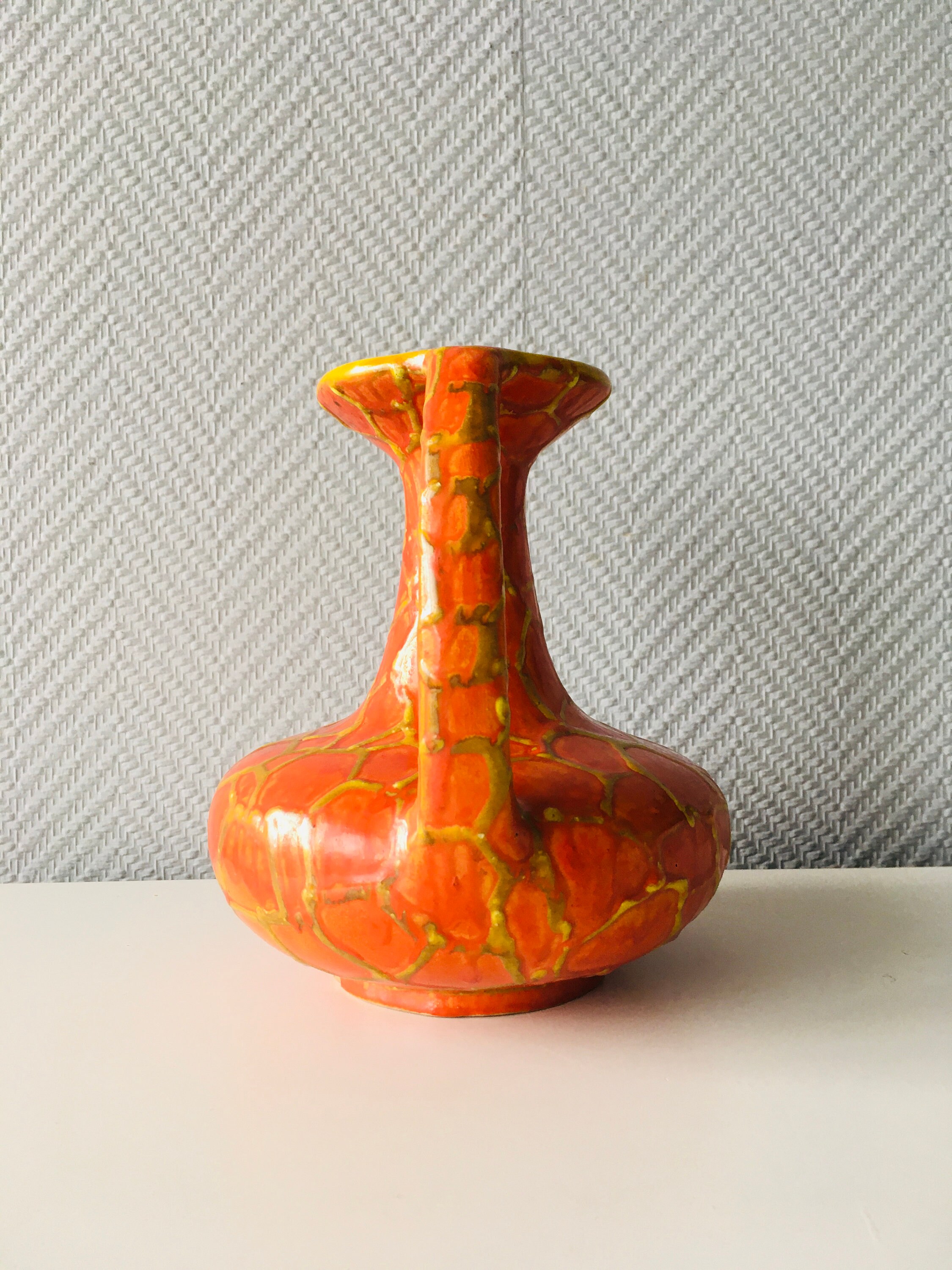 Vintage Midcentury Hungarian Ceramic Fat Lava Vase, Ceramic Shelf 
