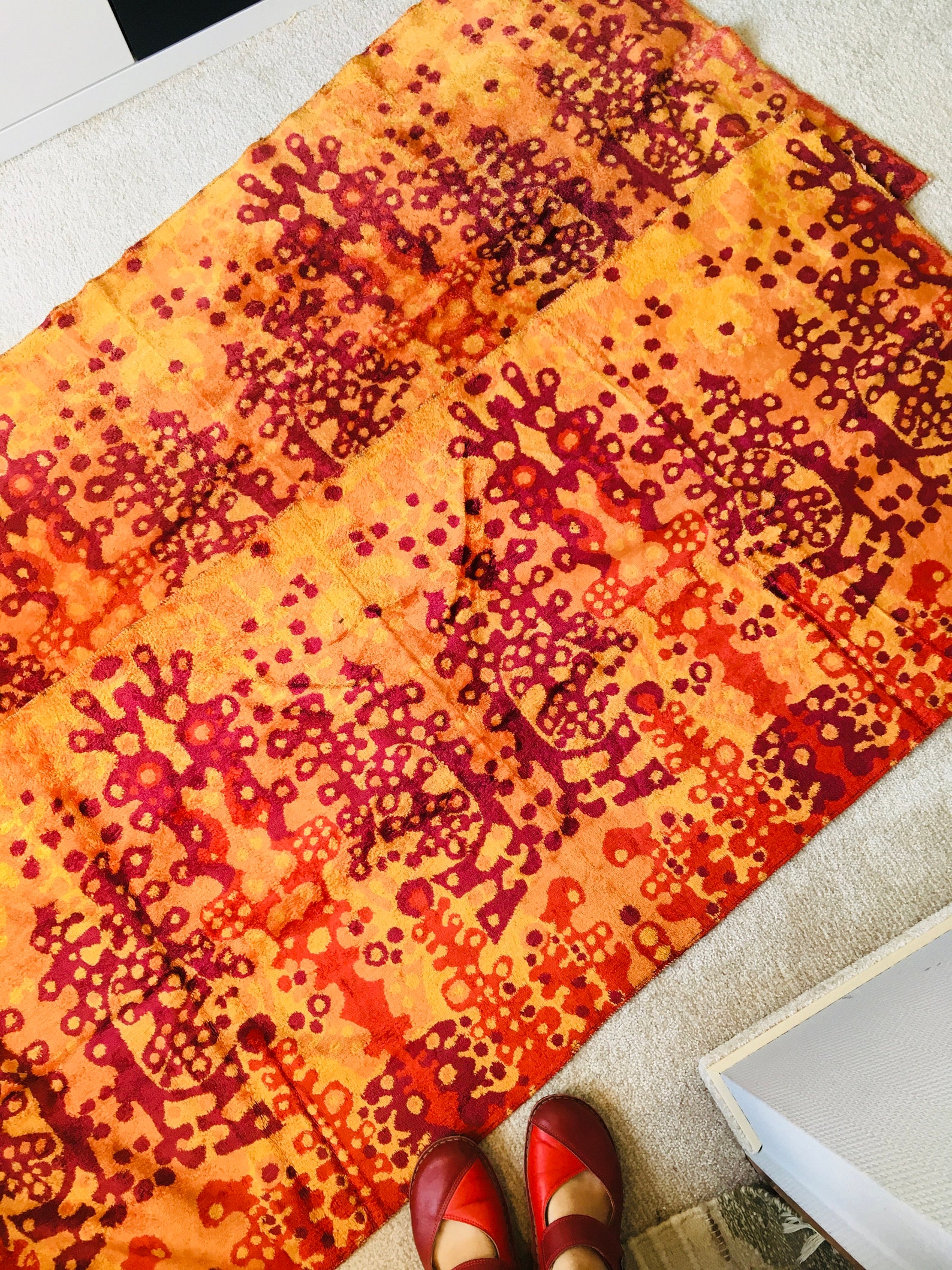 Vintage Velvet Wall Tapestry Midcentury Modernist Retro Home Etsy