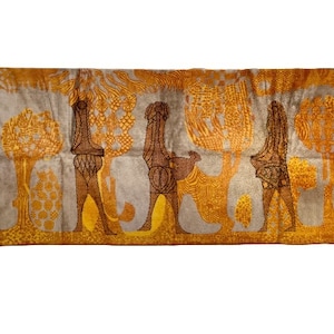 Modern midcentury wall hanging, Velvet wall carpet, Mid century textile hanging, Large living room tapestry, MCM thread wall art