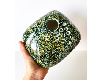 Vintage ceramic flower frog, flower holder, Ikebana vase, Kenzan vase, Flower arrangement, midcentury art pottery, mcm ikebana bowl