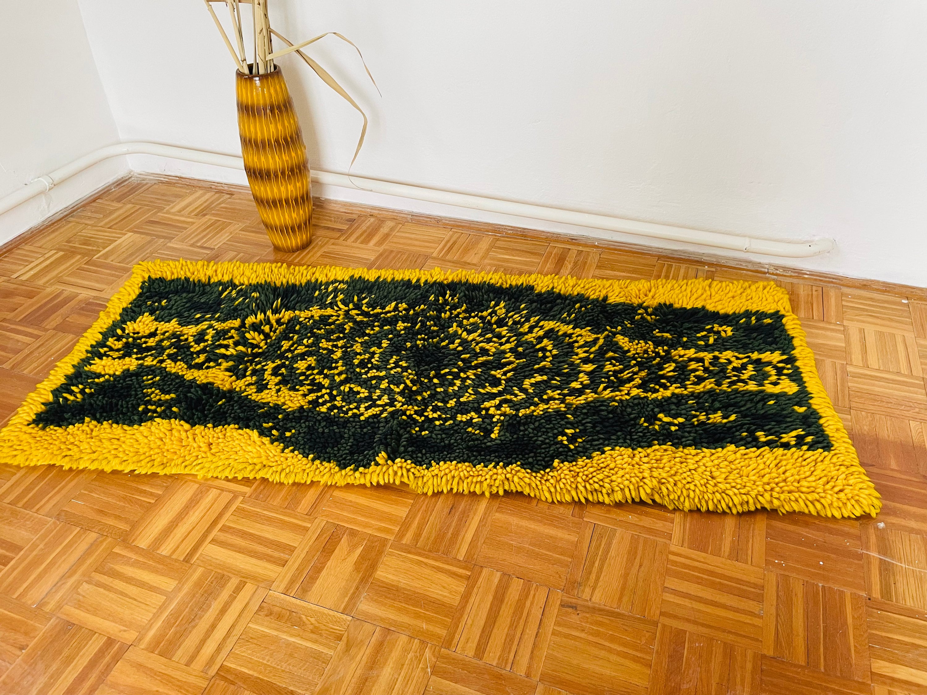 Mid Century Modern Rya Rug, Midcentury Abstract Wall Hanging, Wall ...