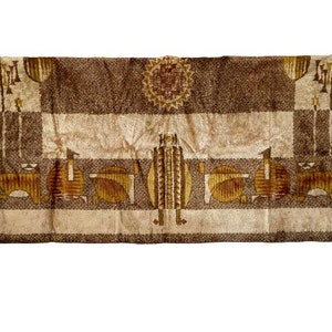 Modern midcentury wall hanging, Velvet wall carpet, Mid century textile hanging, Large living room tapestry, MCM thread wall art