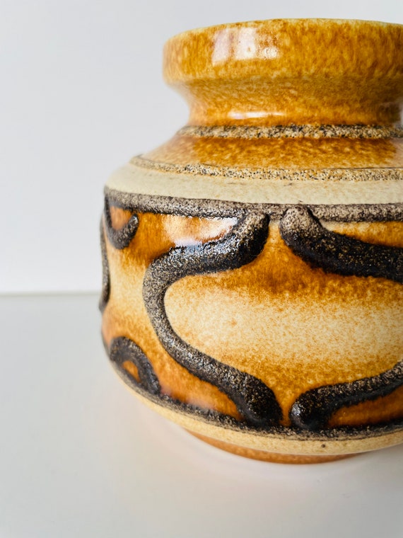 VEB Haldensleben Ceramic Fat Lava Vase Number 3048, Brown L