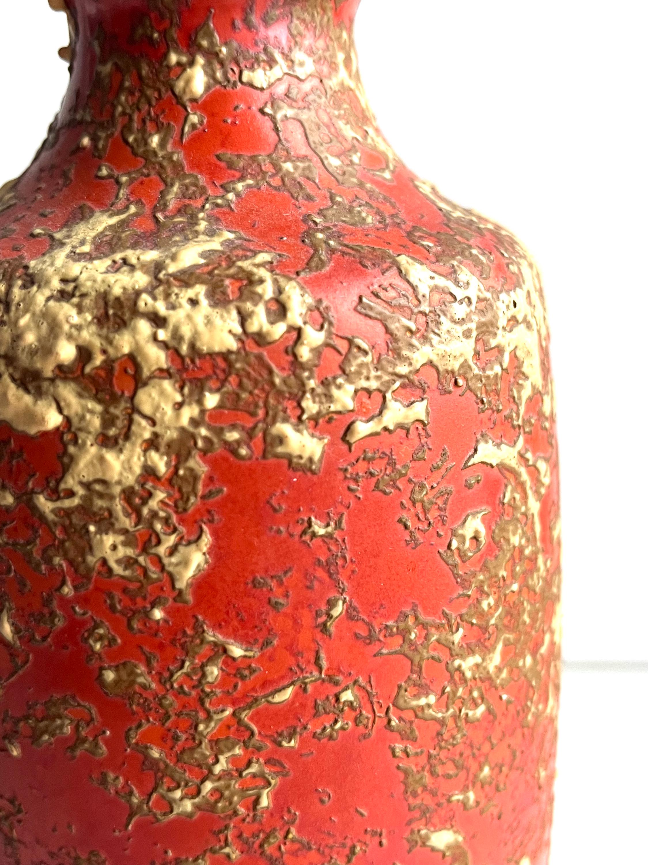 Vintage Mid-century Modern Hungarian Tófej Ceramic Fat Lava Vase