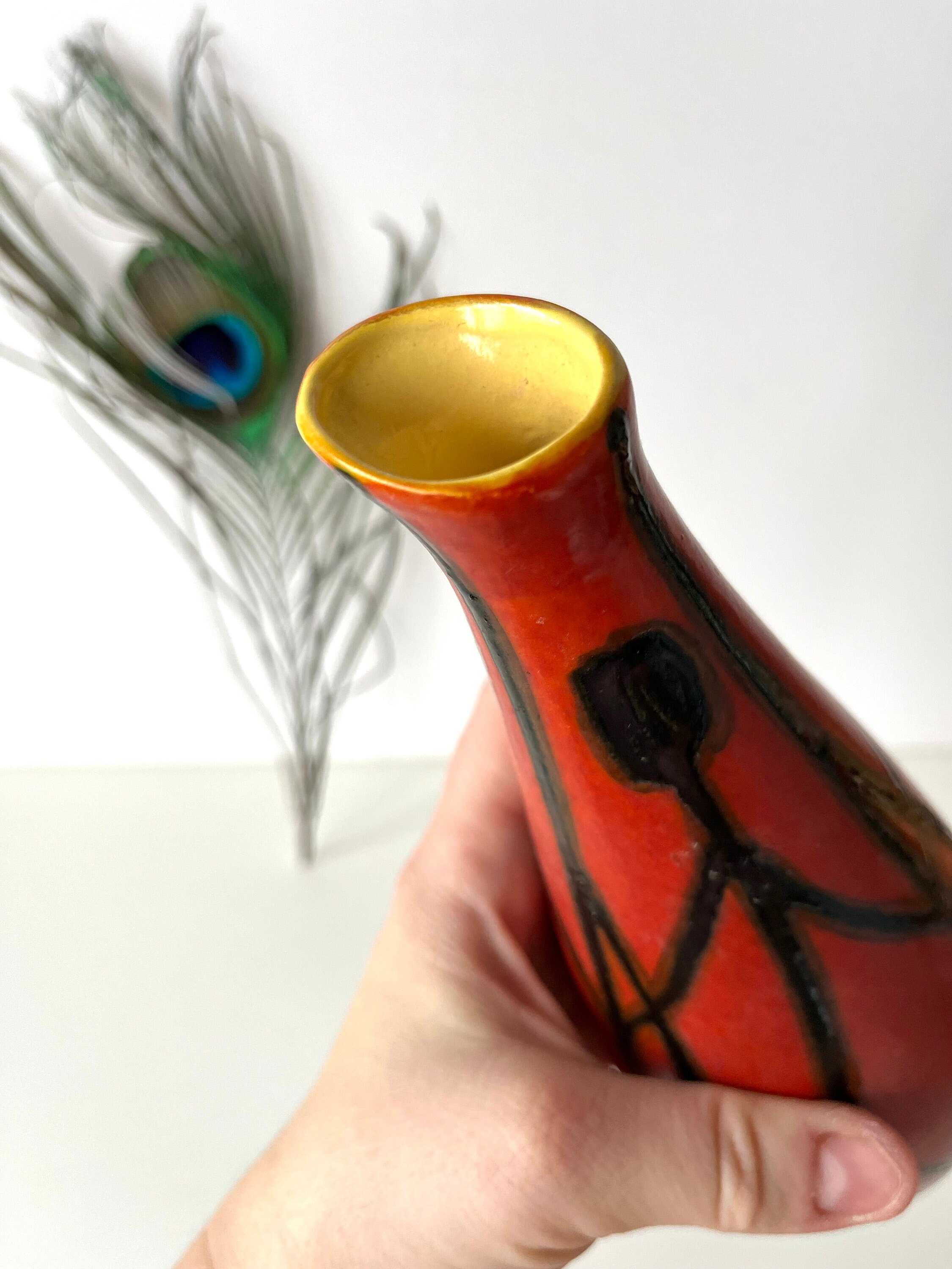 Midcentury Tófej Vintage Retro Hungarian Keramik Fat Lava Vase
