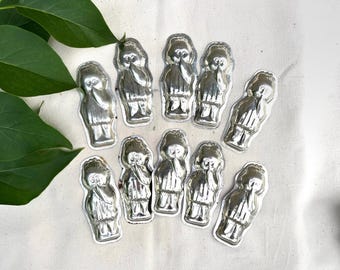 Vintage Cookie/Chocolate Molds Set, 1970s Retro Metal Baking Tins, Antique Metal, Set of 10 Forms Moulds for Bisquits Cookies,