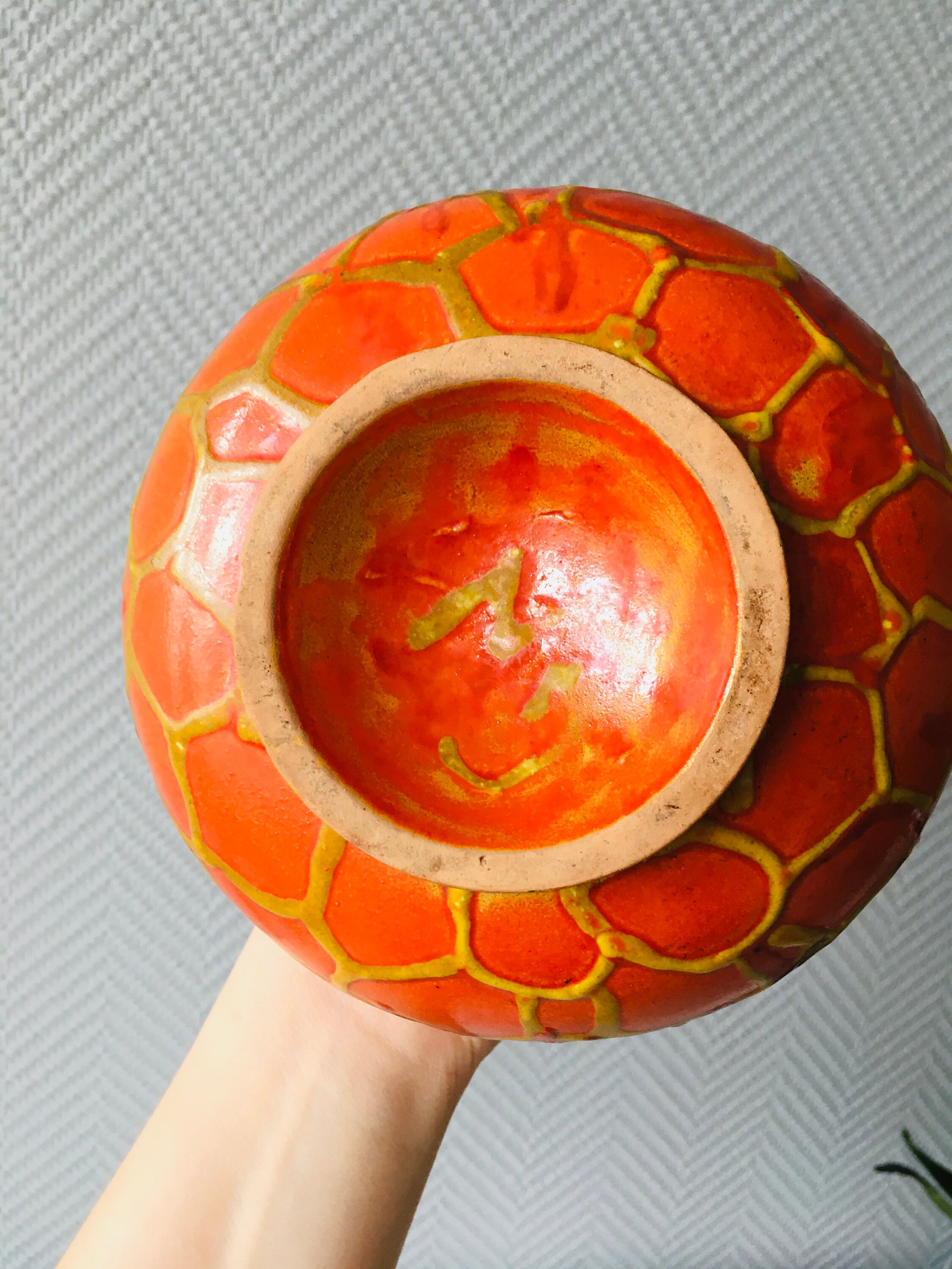 Vintage Midcentury Hungarian Ceramic Fat Lava Vase, Ceramic Shelf 