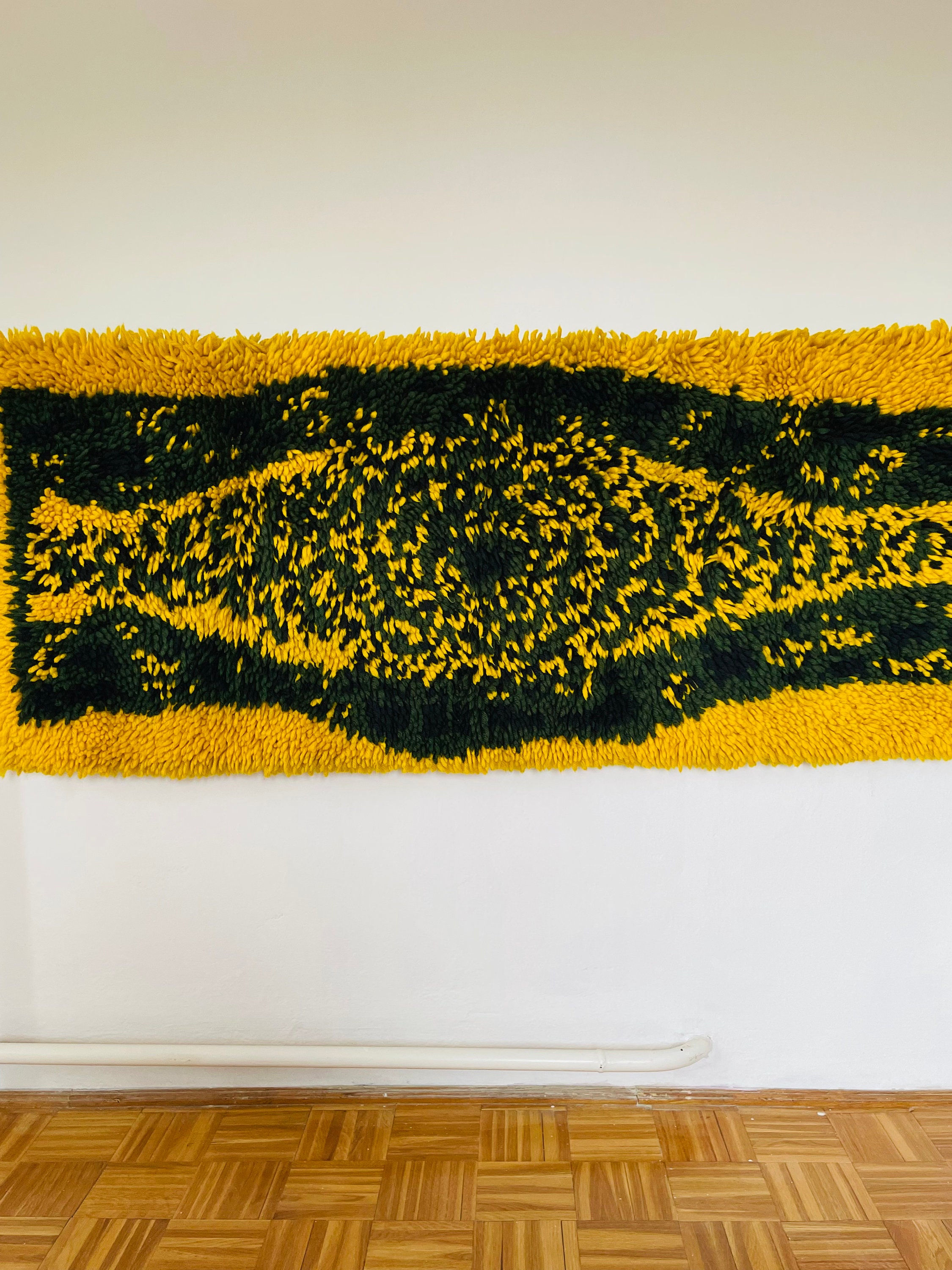 Mid Century Modern Rya Rug, Midcentury Abstract Wall Hanging, Wall ...