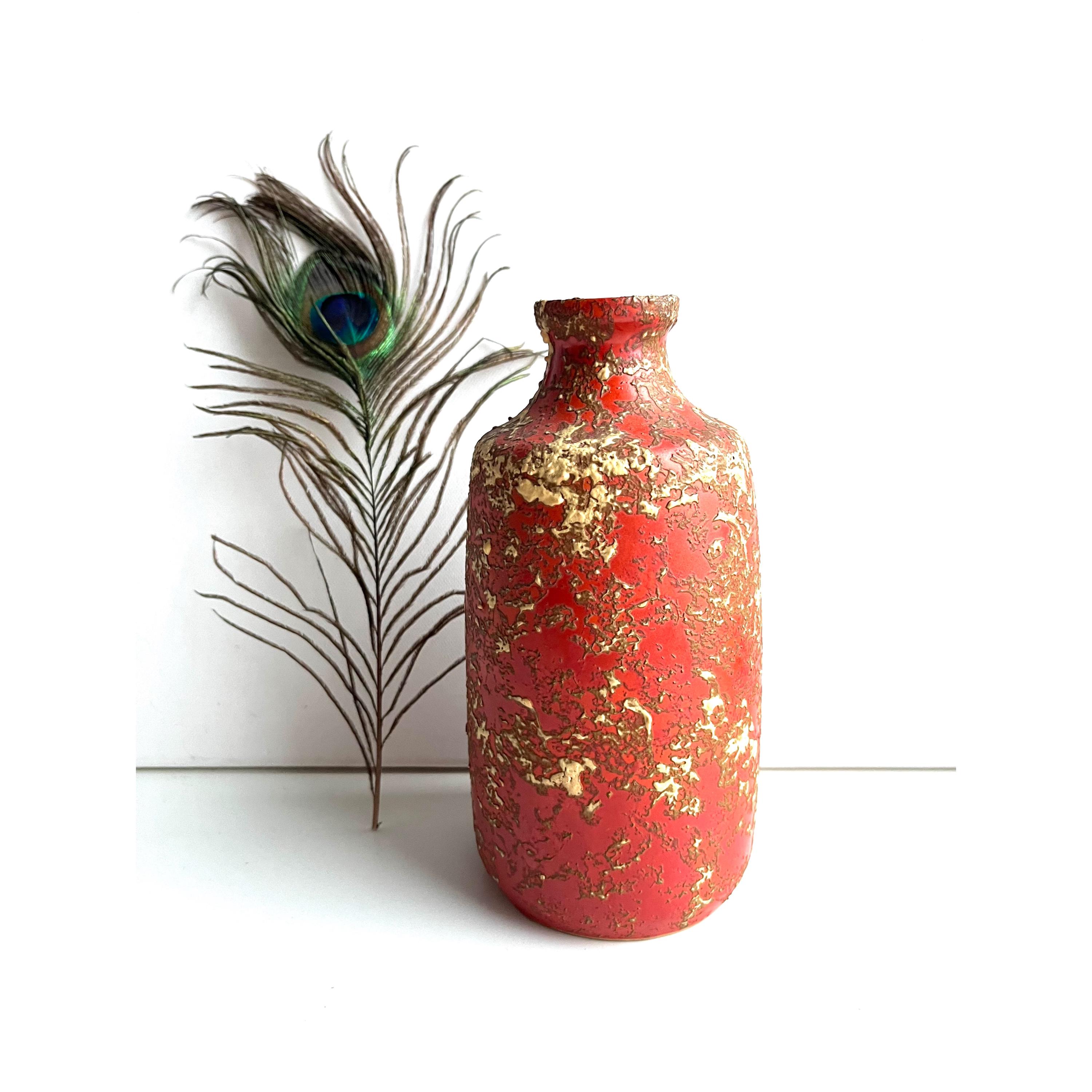 Vintage Mid-century Modern Hungarian Tófej Ceramic Fat Lava Vase