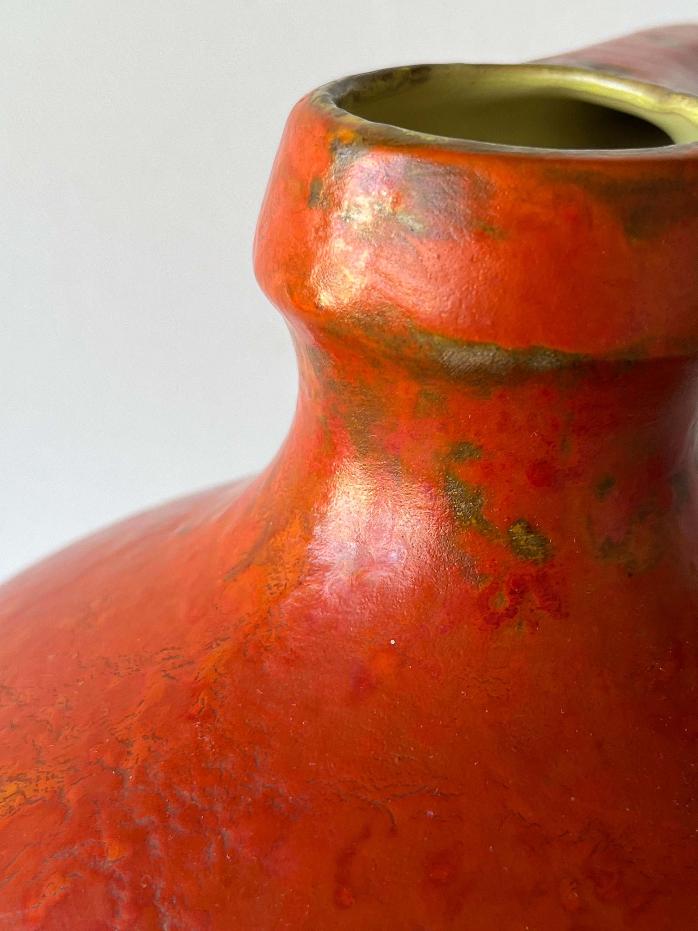 花瓶・フラワースタンド 1970s Tofej Hungary Fat Lava Orange Vase 1970s Tofej Hungary Fat Lava Orange Vase