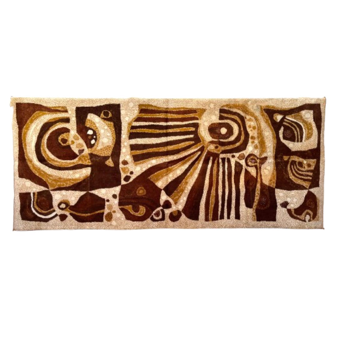 Vintage Mid Century Modern Wall Tapestry, 1960s Abstract Design ...