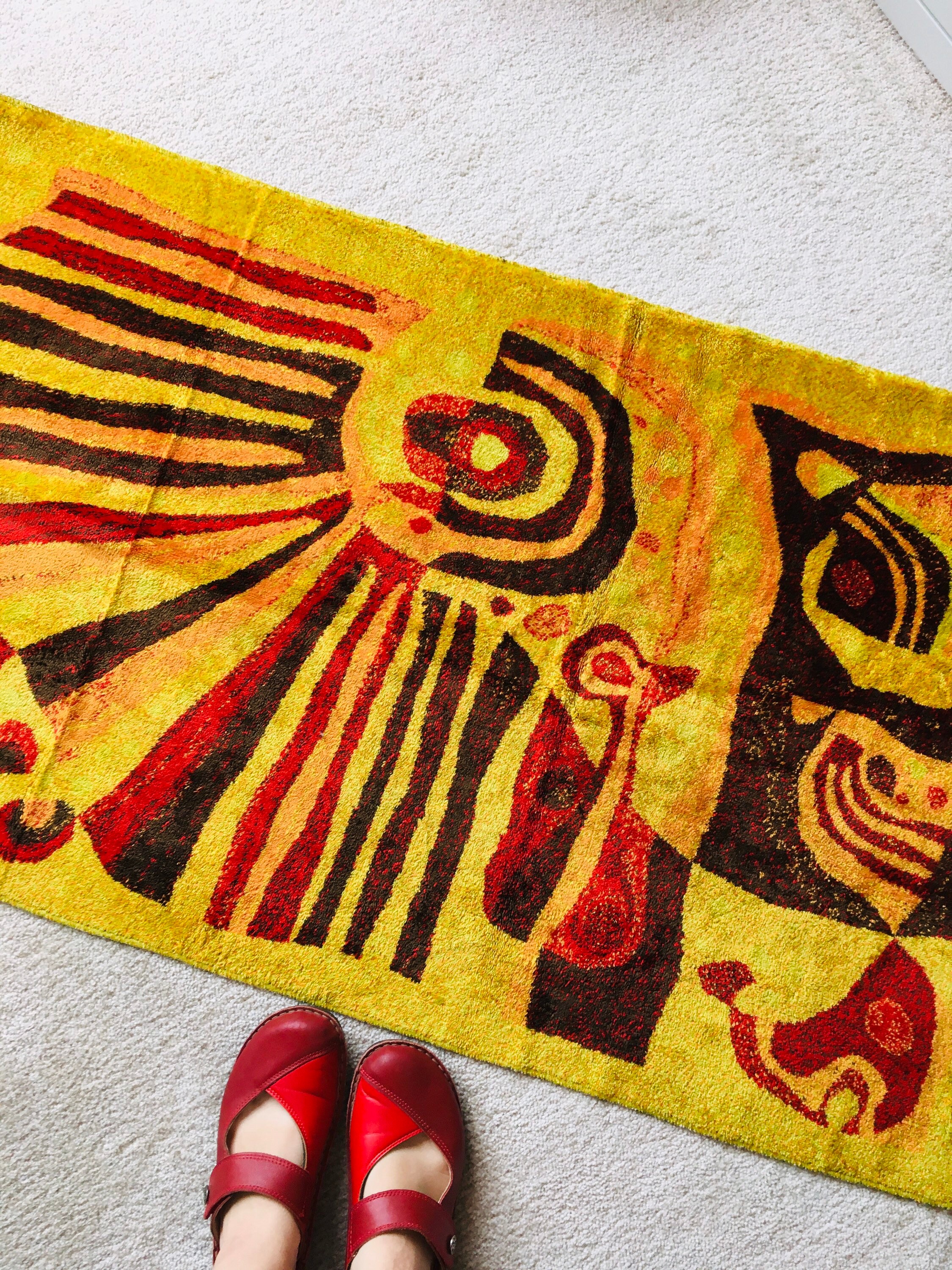 Vintage Velvet Wall Tapestry Midcentury Modernist Retro Home Etsy