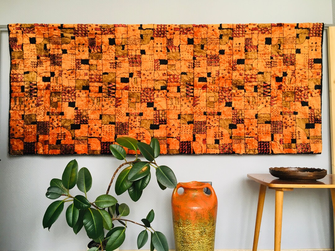 Modern Geometric Wall Hanging Tapestry, Abstract Trees and Forest