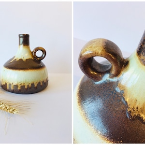 Vintage BAY 317 14 West Germany Fat Lava Vase, Retro Unusual Shaped Glazed Vase Pottery 1970s, Germany Ceramics, Mid Century Art,Table Decor
