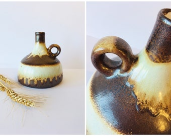 Vintage BAY 317 14 West Germany Fat Lava Vase, Retro Unusual Shaped Glazed Vase Pottery 1970s, Germany Ceramics, Mid Century Art,Table Decor