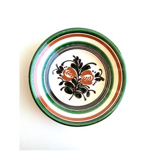 Hungarian Folk Plate, Antique Clay Plate, Vintage Ceramic Plate, Peasant Wall Plate, Hand Painted Pottery, Cottage and Farmhouse Ceramic
