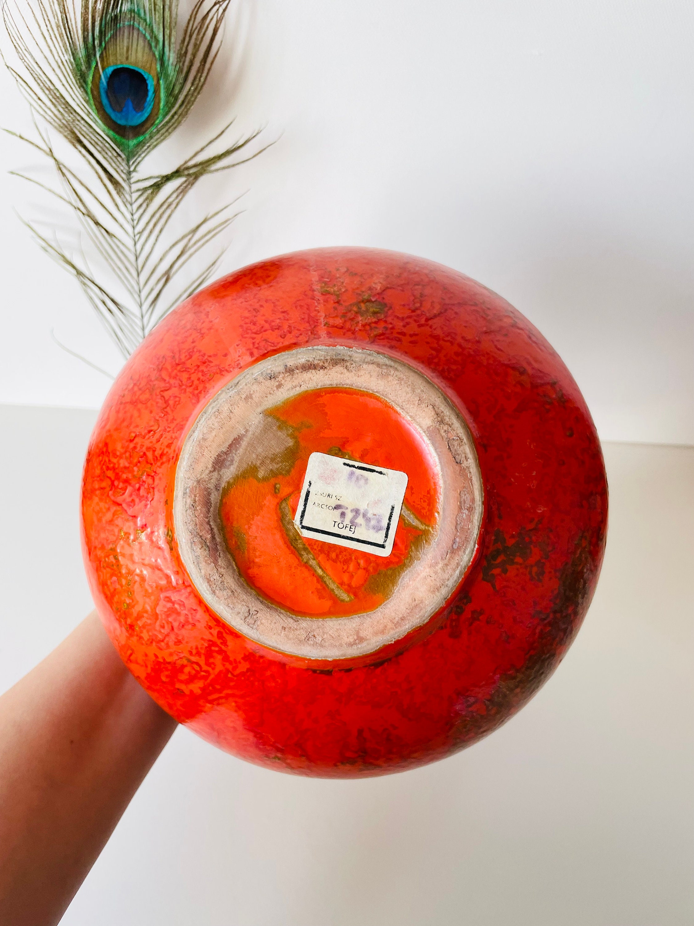 Midcentury Tófej Vintage Retro Hungarian Keramik Fat Lava Vase