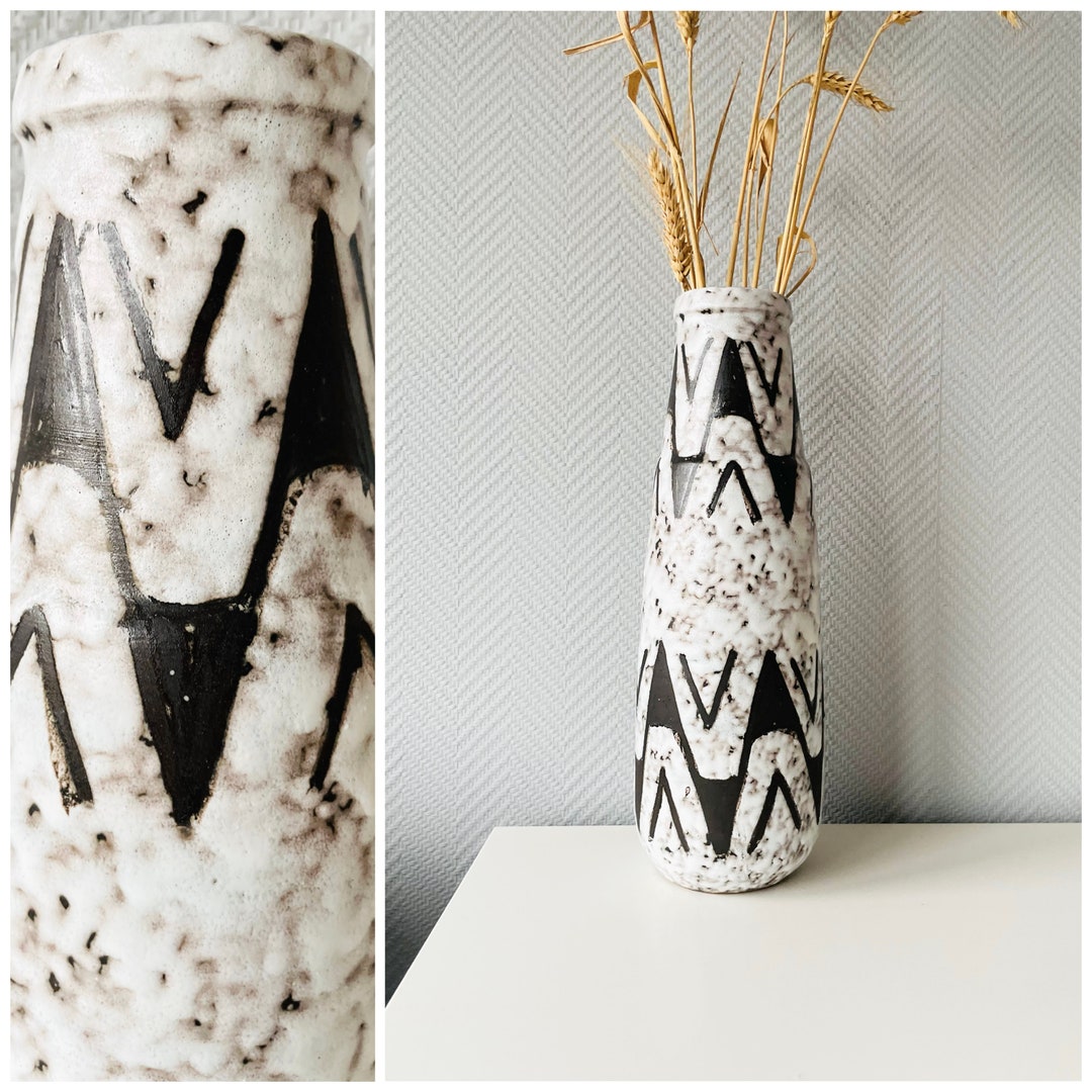 Mid Century Modern Minimalist Vase, Gray Floor Vase, Made in Hungary