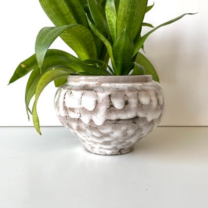 Mid Century Retro Ceramic Fat Lava Planter 1970s, Vintage Flower Pot, Indoor Gardening,Succulent Planter, Gray Glazed Plant Pot,MCM pottery