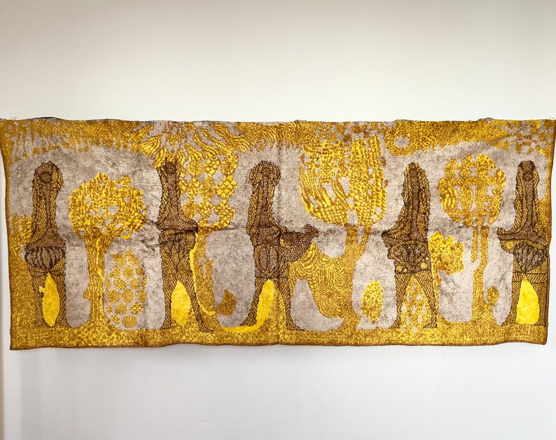 Modern Midcentury Wall Hanging Velvet Wall Carpet Mid Etsy