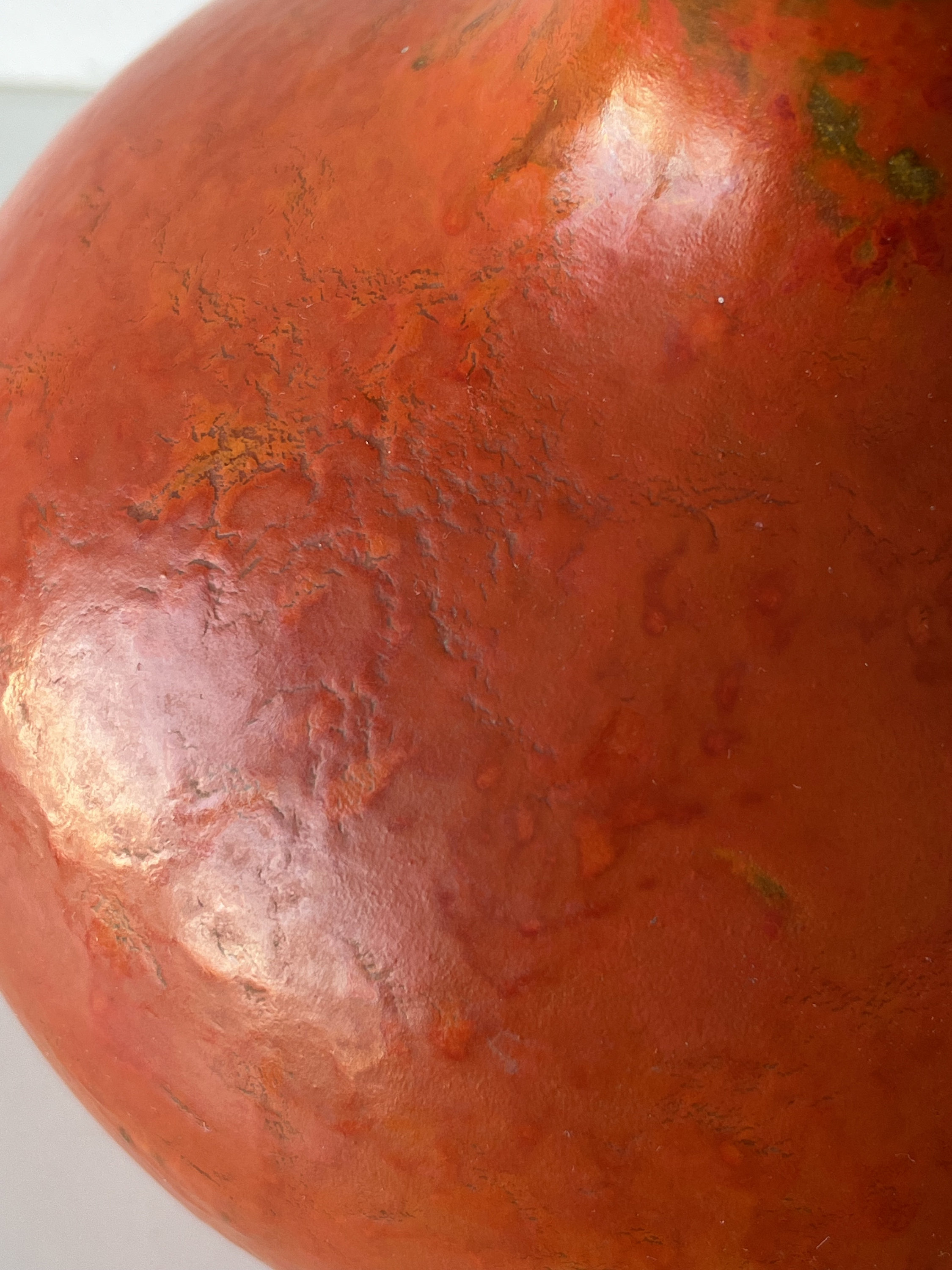 1970s Tofej Hungary Fat Lava Orange Vase