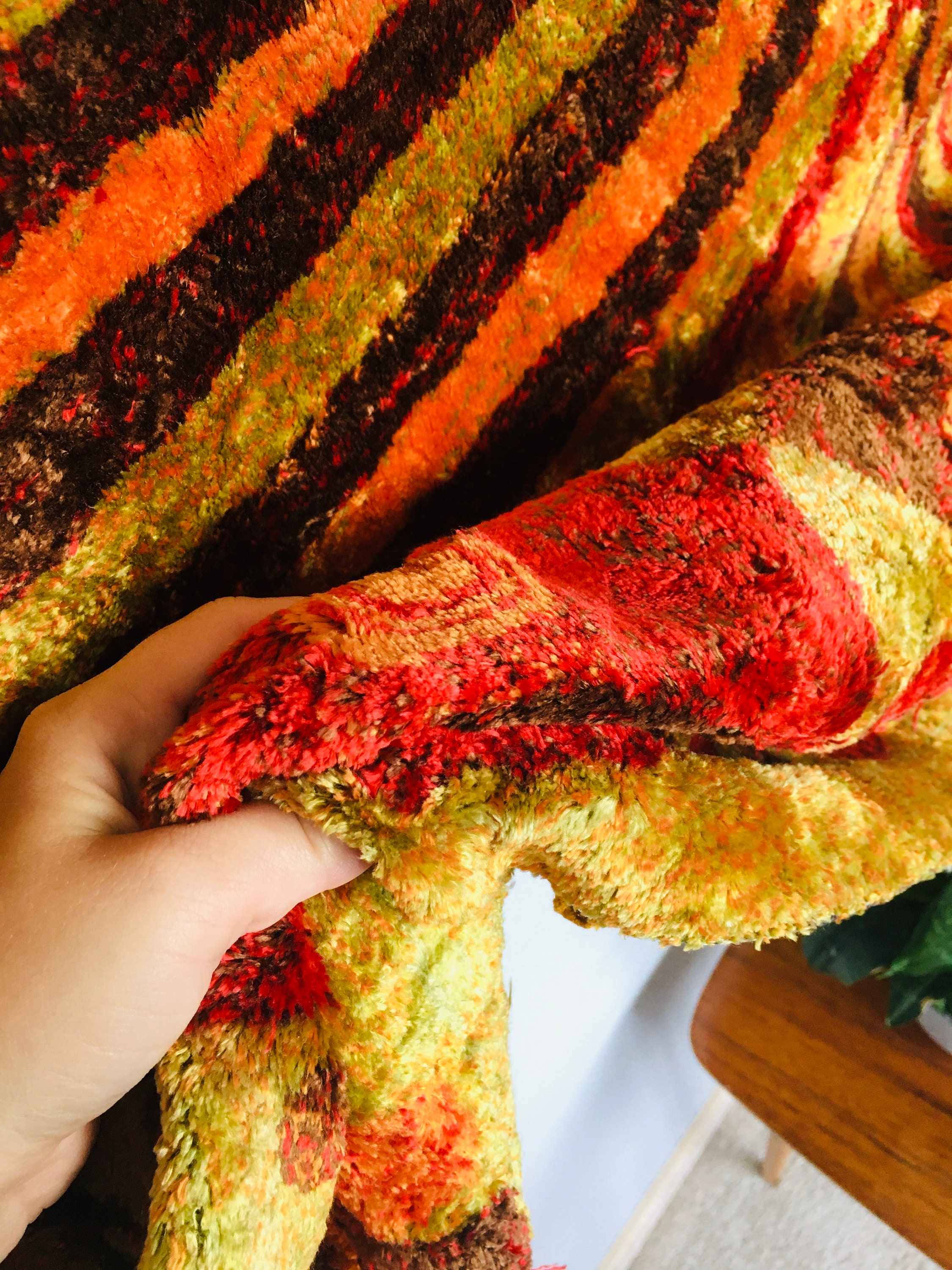 Vintage Velvet Wall Tapestry Midcentury Modernist Retro Home Etsy