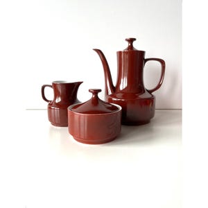 Vintage Hollohaza Porcelain Coffee Pot, Brown Sugar Bowl, Finest Hungarian Porcelain, Lidded Box, Milk Jug, From the 70s, Coffee Set