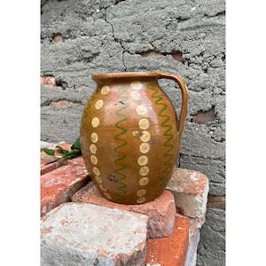 Hungarian Primitive Jug, Vintage Vase, Rustic Pottery Pitcher, Traditional Rural Pot, Historic Vessel, Antique Clay Vase, Farmhouse Decor