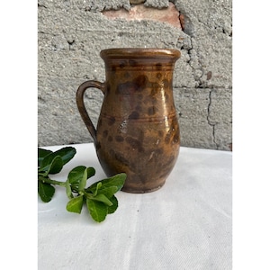 Hungarian Primitive Jug, Vintage Vase, Rustic Pottery Pitcher, Traditional Rural Pot, Historic Vessel, Antique Clay Vase, Farmhouse Decor