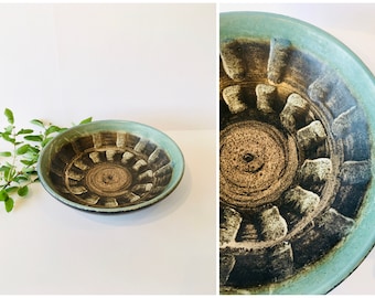 Art Pottery Retro Glazed Ceramic Plate, Vintage Ceramics, Mid Century Art Abstract Pattern, Studio Pottery Plate, Table Center Plate