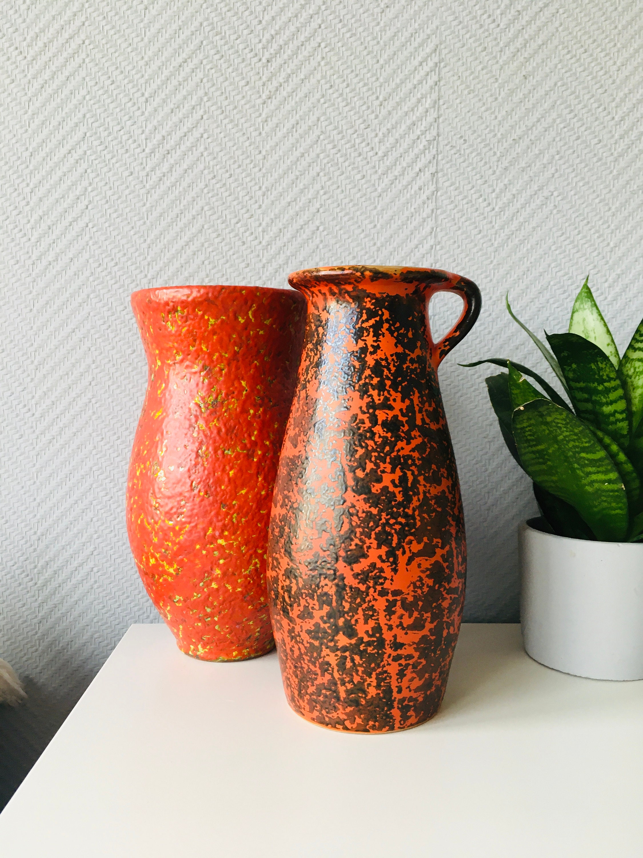 Midcentury Tófej Vintage Retro Hungarian Keramik Fat Lava Vase 
