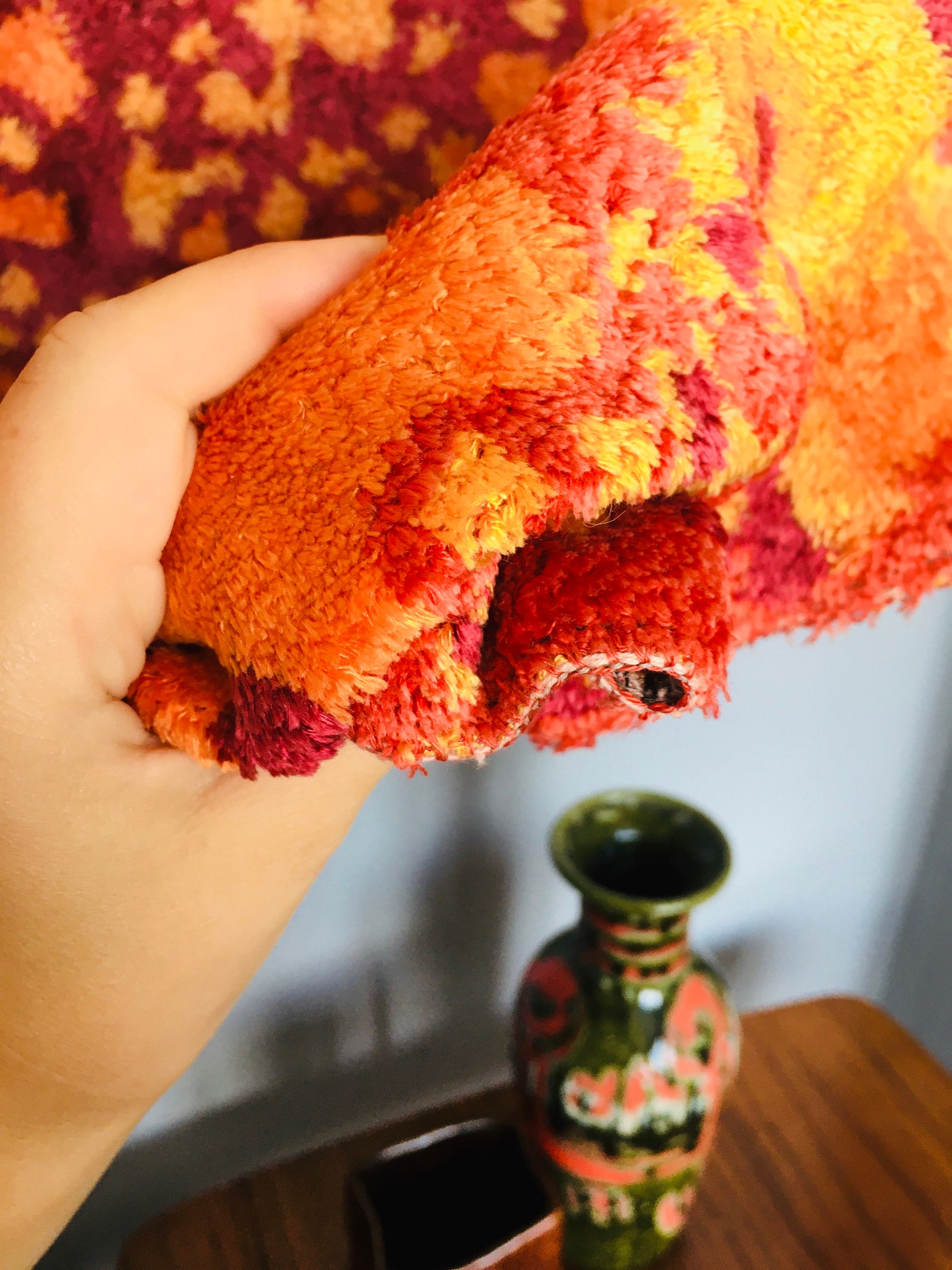 Vintage Velvet Wall Tapestry Midcentury Modernist Retro Home Etsy