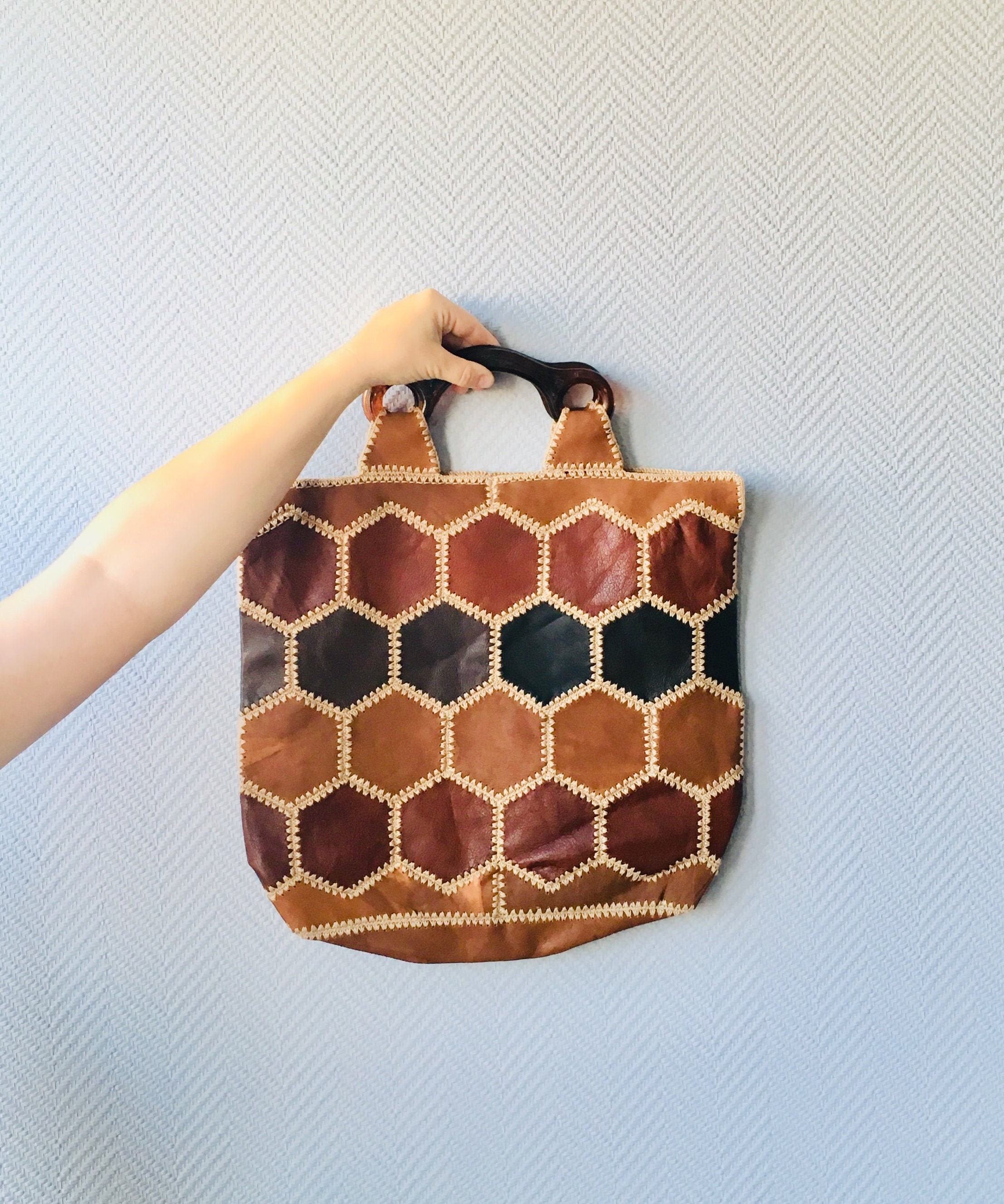 leather patchwork purse