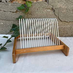 Vintage vinyl record rack holder, record stand 70s, letter stand, vinyl storage collector, LP vinyl storage collector,