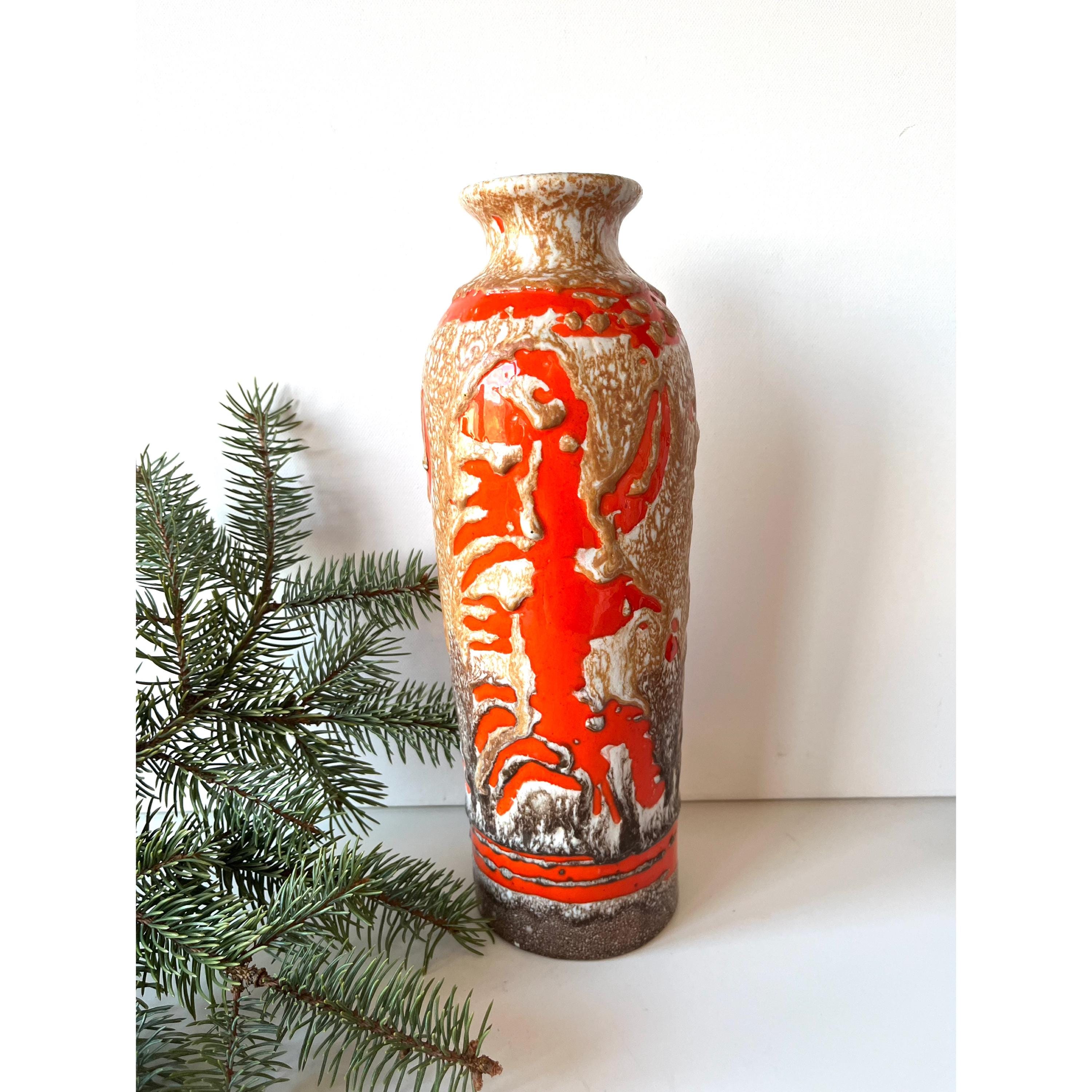 Mid Century Hungarian Pottery Retro Vintage Ceramic Fat Lava