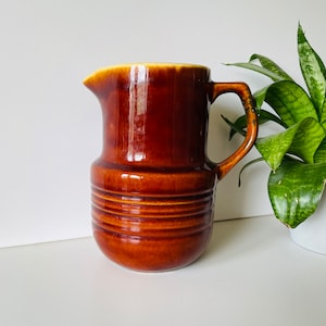 Midcentury Ceramic Pitcher Jug, Vintage Pottery Kitchenware, Wine Pitcher, Pottery Vase Jar for Wine