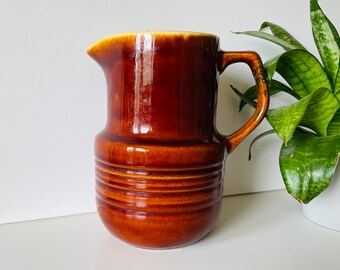 Midcentury Ceramic Pitcher Jug, Vintage Pottery Kitchenware, Wine Pitcher, Pottery Vase Jar for Wine