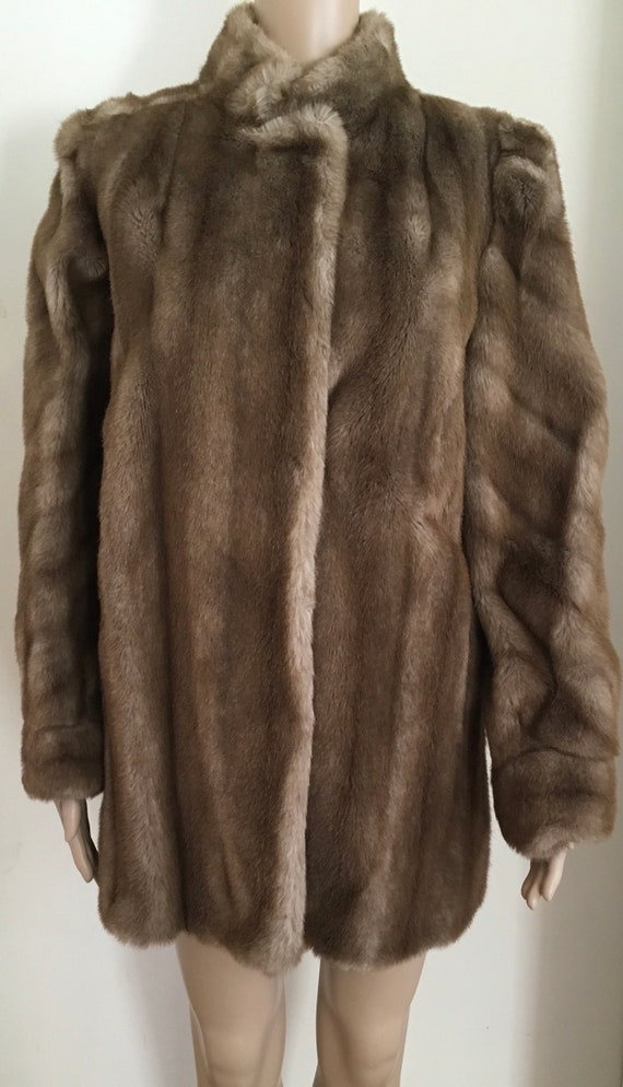 Vegan fur coat, vintage faux fur coat, vintage veg